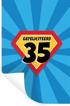 Muurstickers - Sticker Folie - Feest - 35 jaar - Cape - 60x90 cm - Plakfolie - Muurstickers Kinderkamer - Zelfklevend Behang - Zelfklevend behangpapier - Stickerfolie