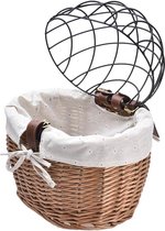 Topol® Fietsmand Voor Hond & Kat - Huisdier - Fiets Mand - Sluitbaar - Veilige Draagtas - Voor Stuur - Honden & Katten - Riet