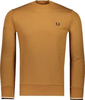 Fred Perry Sweater Bruin Bruin Aansluitend - Maat XS - Heren - Herfst/Winter Collectie - Katoen;Polyester
