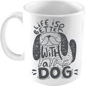 Diver Pet Honden Mok - "Life is Better with a Dog" Mok - Mok met tekst - Hondenliefhebber Cadeau - 325ml