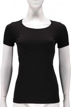Bamboo T-shirts women basic 2 pak black ronde hals maat M