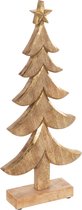 J-Line Kerstboom Mango Hout Goud Large Set van 2 stuks