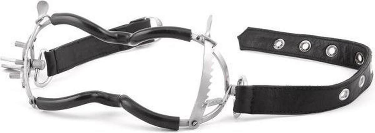 Black Label - Whitehead Ratchet Mondklem met PVC coating en leren riempje