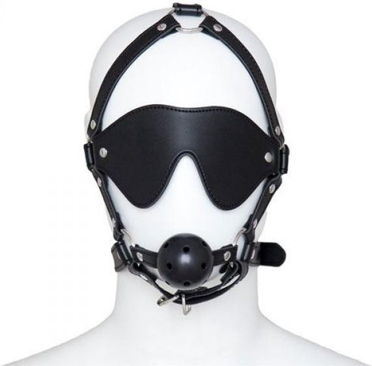 Goedkoopste Compleet Hoofd Harnas met Ballgag en Blinddoek