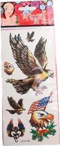 vogeltattoo 10,5 x 19 cm papier bruin 6-delig