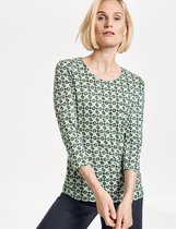 GERRY WEBER Dames Shirt met 3/4-mouwen met burnt-out structuur grün/schwarz/ecru druck-40