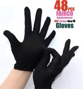 48 Stuks Zwart katoenen Handschoen Maat M, 24 Paar katoenen Handschoen – 48Pcs Black Gloves 24 Pairs Soft Cotton Gloves Coin Jewelry Silver Inspection Gloves Stretchable Lining Glo