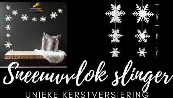 Winter Kerstmis Hangende Sneeuwvlok Decoraties, 12 STUKS In 3 Maten 3D Glinsterende Grote Sneeuwvlokken Garland Witte Sneeuwvlok Voor Kerstmis Winter Wonderland Vakantie Nieuwjaar Feest Huisdecoraties Wit