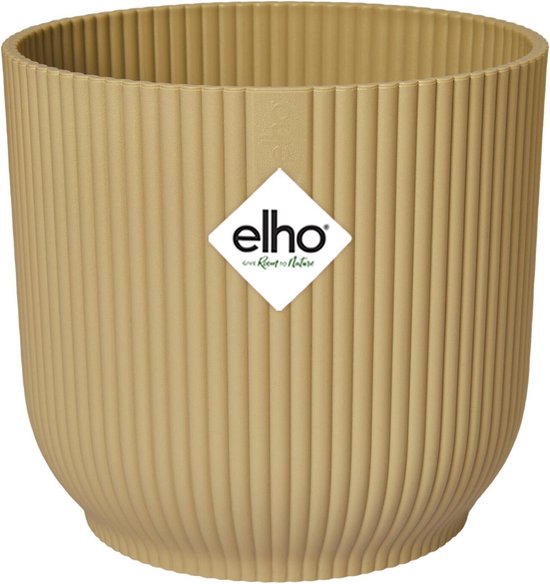 Elho Vibes Fold Rond 25 - Bloempot voor Binnen - Ø 25 x H 23 - Geel/Botergeel