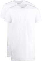 Slater 2-pack T-shirt Extra Lang R-Neck Wit - maat L