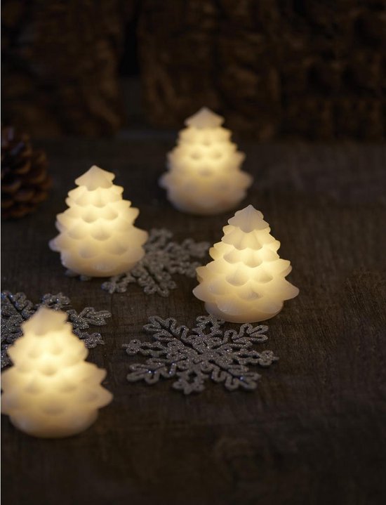 wax kerstboompjes | 4 stuks | Sirius | LED verlichting | lampjes kerstboom  |... | bol.com