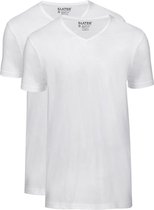 Slater 2-pack Basic Fit T-shirt V-hals Wit - maat 3XL