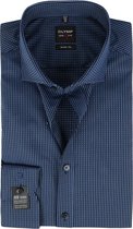 OLYMP Level Five S7 Overhemd 3D Patroon Donkerblauw - maat 43