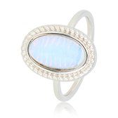 *My Bendel - Vintage ring met White Quartz steen - Edelstalenring met mooie White Quartz steen - Met luxe cadeauverpakking