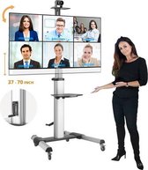 TV STANDAARD VERRIJDBAAR PROFESSIONEEL MET DRAAIHENDEL (van 37 t/m 70 inch)