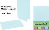 16 Dubbele Kaarten 15 x 10 cm Met 16 Enveloppen 16 Stuks Licht Blauw - Baby Blauw