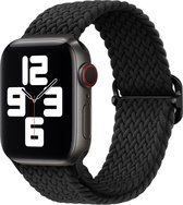 YONO Gevlochten Nylon Stretch Bandje geschikt voor Apple Watch - 42 / 44 / 45 / 49 mm - Zwart