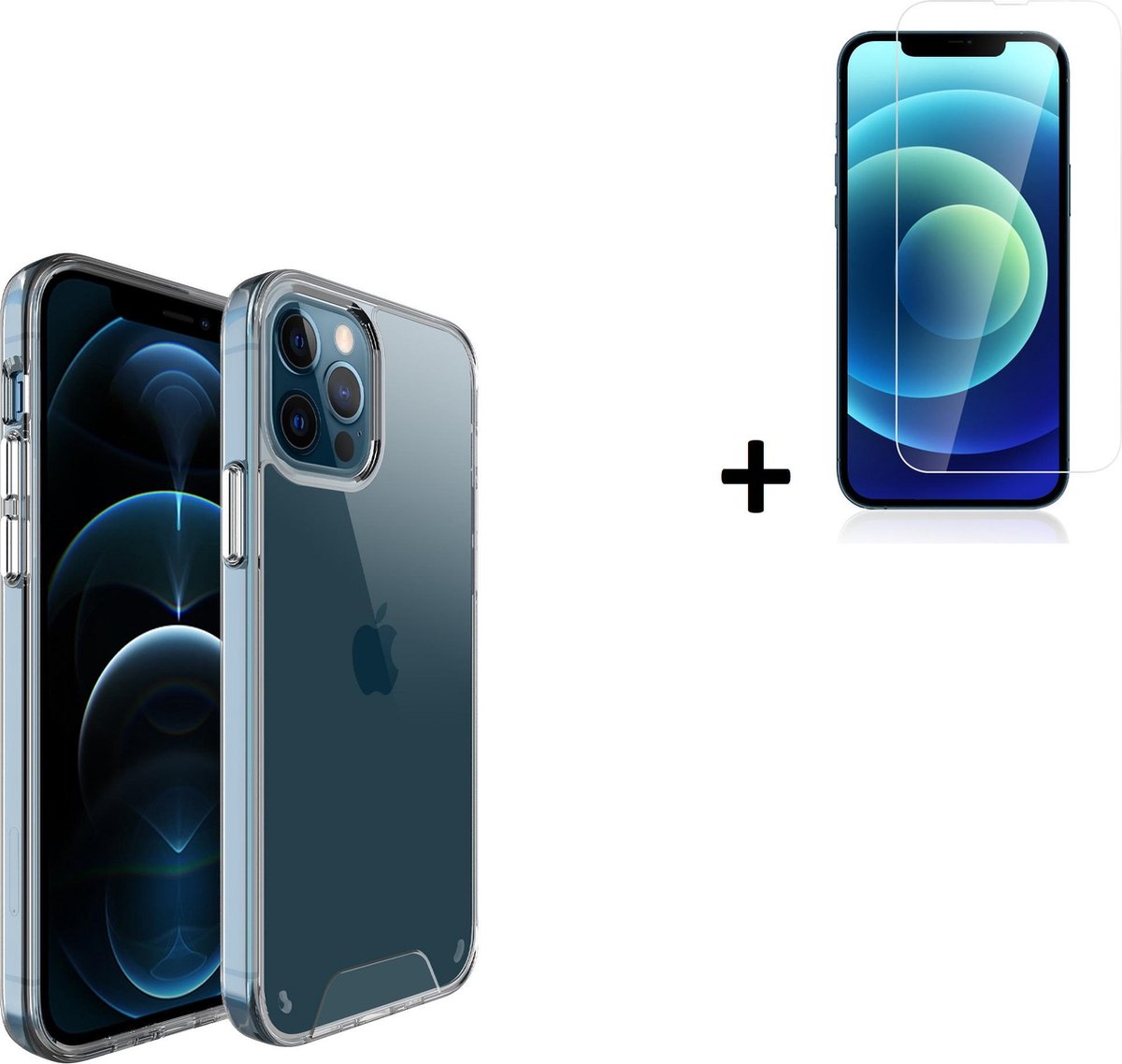 Geschikt voor iPhone 13 Pro Max Hoesje - iPhone 13 Pro Max Screenprotector - iPhone 13 Pro Max Hoes Transparant Backcover Hard Case + Tempered Glass