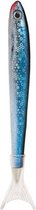 balpen Cook & Style glittervis 14 cm blauw/wit