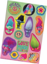 stickers Trolls junior papier roze/groen