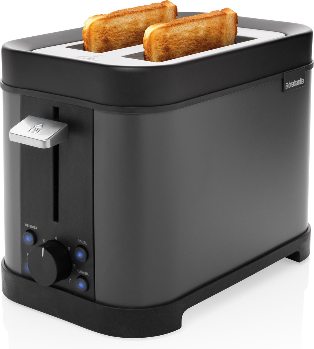 Brabantia D2-2GY Broodrooster – Extra brede sleuven – 7 roosterstanden – RVS – Grijs