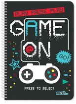notitieboek Game On 30 x 21 cm A4 zwart/wit 120 vellen