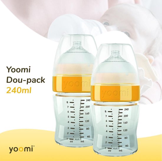 mixer makkelijk te gebruiken naakt Yoomi duo-pack babyflesjes 240 ml - Anti Darmkramp profielen - Gratis... |  bol.com