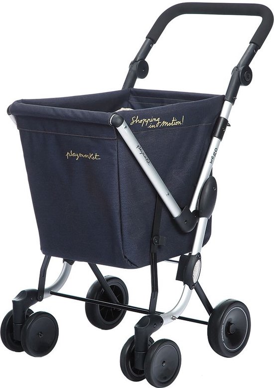Playmarket Boodschappentrolley We Go Jeans 4 wielen - 50 L Inhoud - inklapbaar - Extra groot