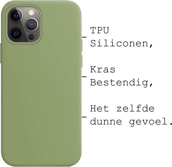 Coque iPhone 13 Pro en Siliconen avec protection d'écran - Coque iPhone 13 Pro avec protection d'écran Verte - Coque iPhone 13 Pro - Verte