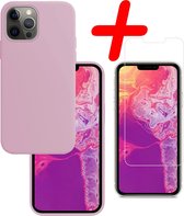 iPhone 13 Pro Max Hoesje Siliconen Met Screenprotector - iPhone 13 Pro Max Case Met Screenprotector Lila - iPhone 13 Pro Max Hoes - Lila