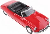 schaalmodel Citroen DS19 Cabriolet open dak rood