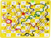 reisspel slangen en ladders spel 16,5 x 9 cm geel