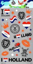 stickers Holland 20 x 10 cm grijs 28 stuks