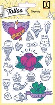 stickervel Tattoo Luck junior papier wit 18 stuks