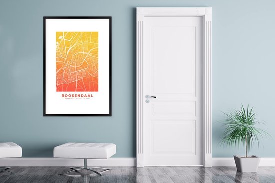 Cadre photo avec affiche - Plan de la ville - Roosendaal - Jaune - 80x120 cm - Cadre pour affiche