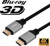 HDMI Kabel 2.0 - High Speed Cable - 18GBPS - Full HD 1080p - 3D - 4K (60 Hz)- Ethernet - Audio Return Channel - HDMI naar HDMI - Male to Male - Voor TV - DVD - Laptop - Tablet - PC - Beeldsch