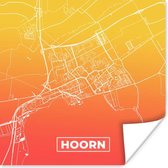 Poster Stadskaart - Hoorn - Oranje - Nederland - 50x50 cm - Plattegrond