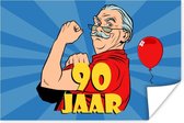 Poster Verjaardag - 90 Jaar - Man - 60x40 cm