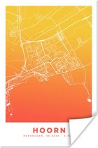 Poster Stadskaart - Hoorn - Nederland - Oranje - 20x30 cm - Plattegrond