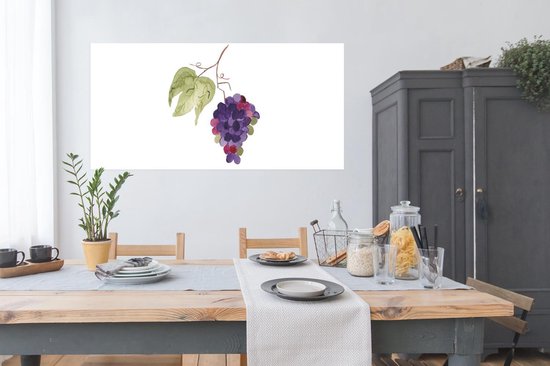 Poster Raisins - Feuilles - Branche - 150x75 cm