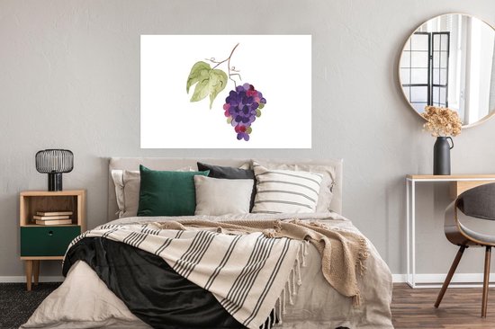 Affiche Raisins - Feuilles - Aquarelle - 120x80 cm