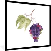 Cadre photo avec affiche - Raisins - Feuilles - Aquarelle - 40x40 cm - Cadre pour affiche