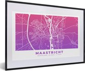 Fotolijst incl. Poster - Stadskaart - Maastricht - Paars - 60x40 cm - Posterlijst - Plattegrond