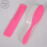 Babyborstel en kam - Babykam - Roze - Babyborstel set - Zachte borstel