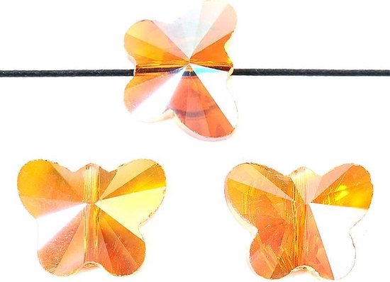 kristal vlinder facet geslepen 15x12x8mm Topaas AB
