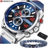 Horloges voor Mannen Heren Horloge Curren Herenhorloge Watch - Jongens Horloges - Incl. Armband - Blauw Zilver - Litts®