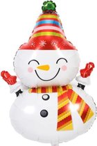 Sneeuwpop Ballon - XL - 90x53 - Kerst - Folie Ballon - Sneeuw - Kerst - Winter - Versiering - Ballonnen - Kerstversiering - Thema Feest - Helium ballon - Leeg- Kerst Decoratie
