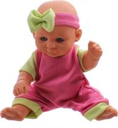 babypop met kledingset 20 cm roze/groen