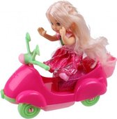 pop Patty met scooter 12 cm meisjes roze 3-delig