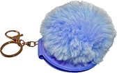 sleutelhanger met spiegel 6 cm polyester paars